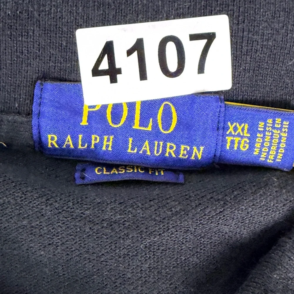 Polo Ralph Lauren Polo Shirt Men XXL Black Classic Fit Cotton Red Pony Logo Golf